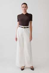 Shae Wide Leg Denim Jeans - White